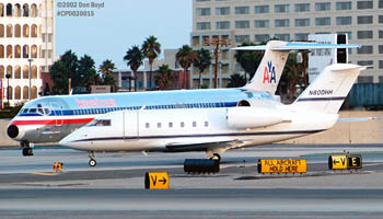Limex II LLC Canadair CL-600 Challenger & American MD82 N578AA aviation stock photo