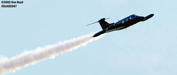 Bobby Younkin in his Lear 23 aviation air show stock photo