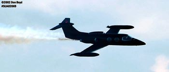 Bobby Younkin in his Lear 23 aviation air show stock photo