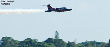 Bobby Younkin in his Lear 23 aviation air show stock photo