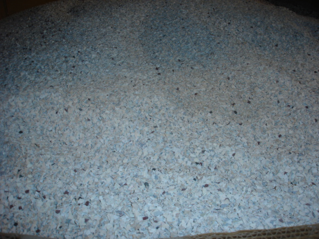 PVC regrind from window blinds