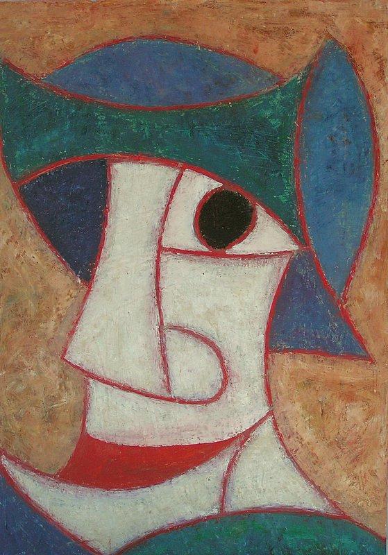 Knight with hat - Panel 20x28 - Mixed media