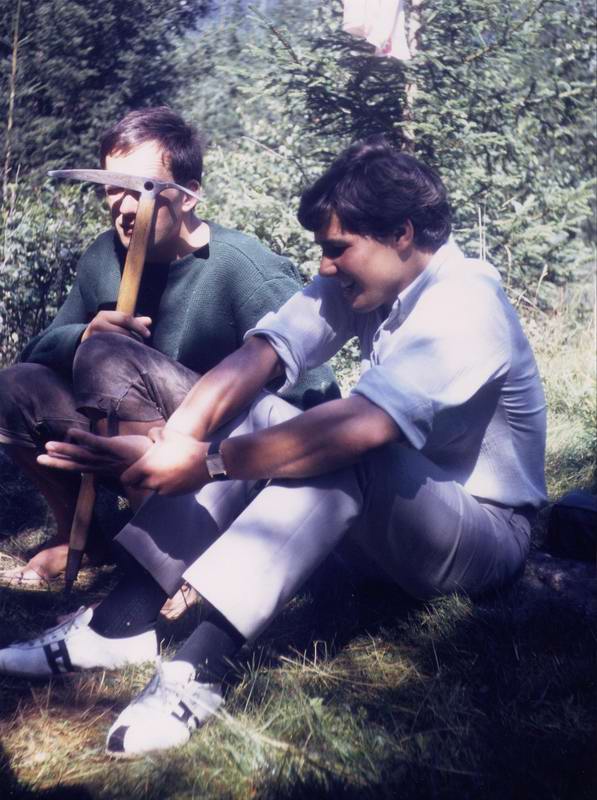 Herv Butel et Serge Mendola  Chamonix, 1966.