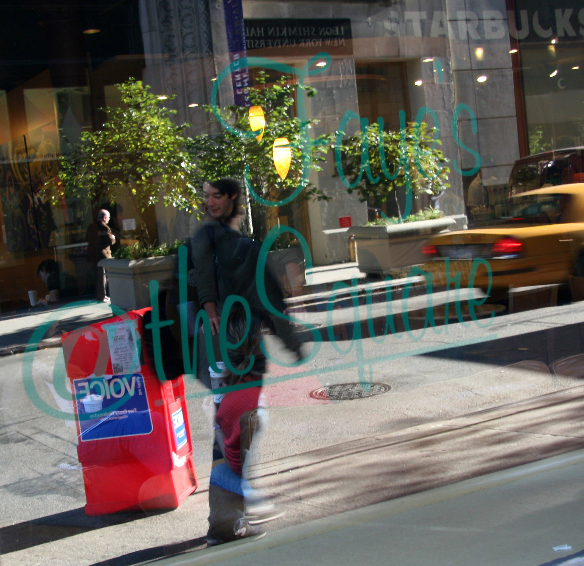 Starbucks Fayes on the Square Window Reflection