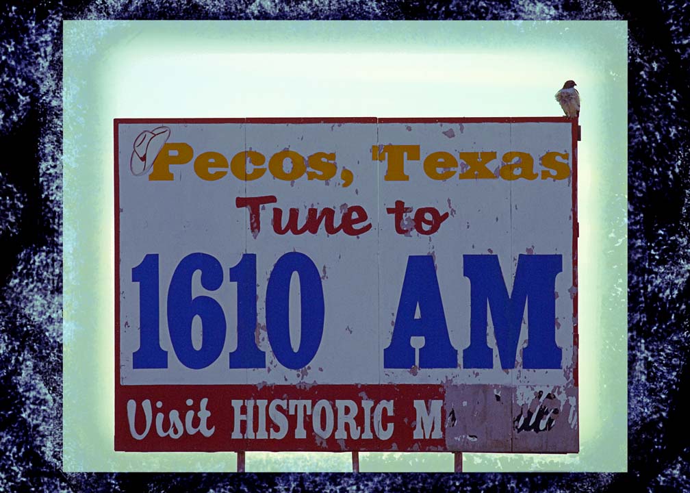 Pecos Sign and Hawk