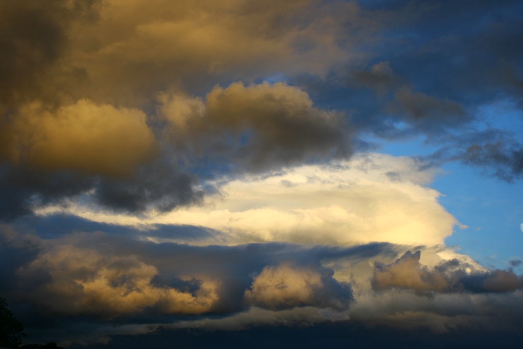 After the storm, illuminated clouds