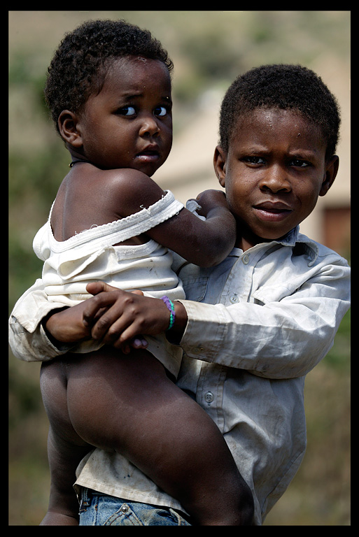 Young boy and little brother, Cachaca - Sao Nicolau