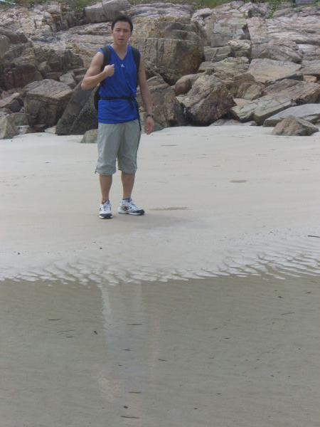 Jacky near the rocks at Sai Wan Beach