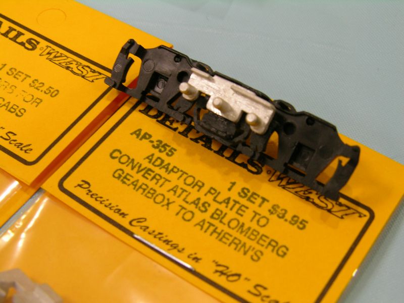 Details West: New Adaptor plate to allow Athearn blombergs onto Atlas truck assemblies