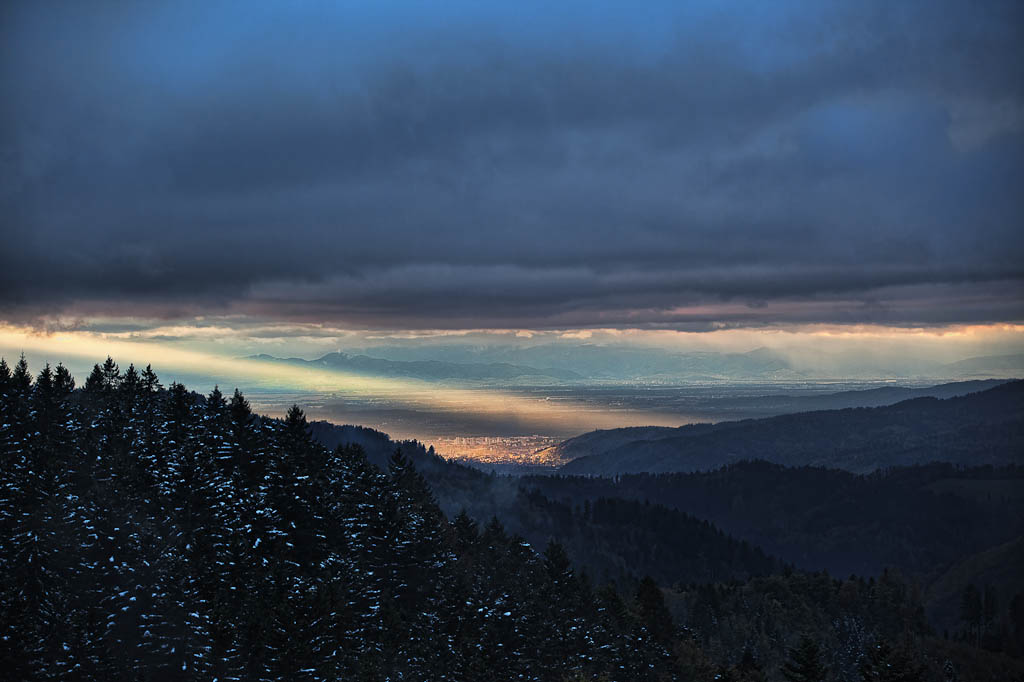 Sunset after the first snowfall