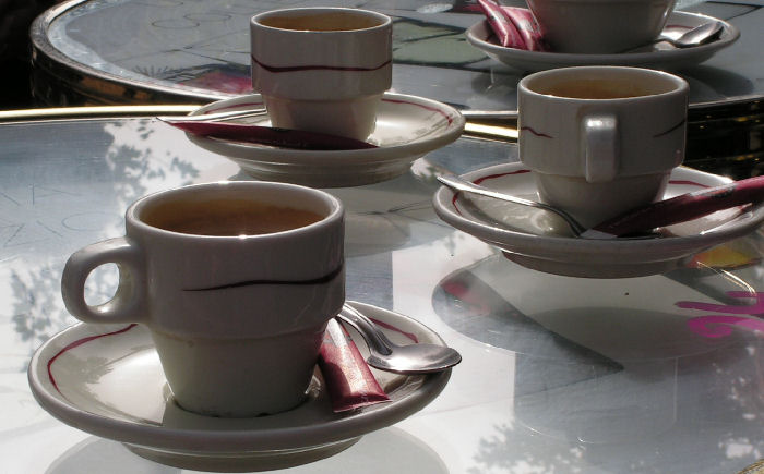 coffee break in the autumn sun