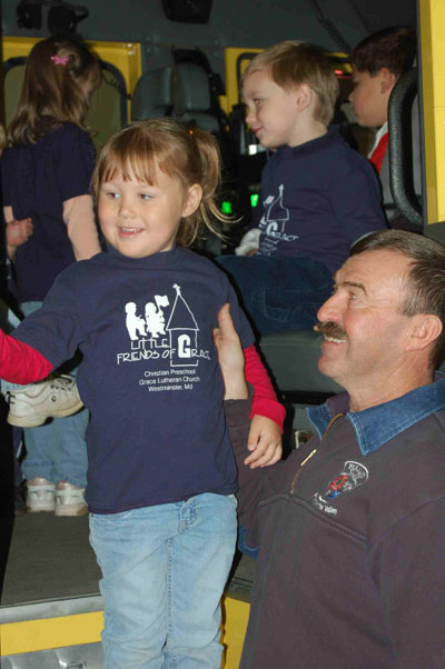 Reagan in the firetruck