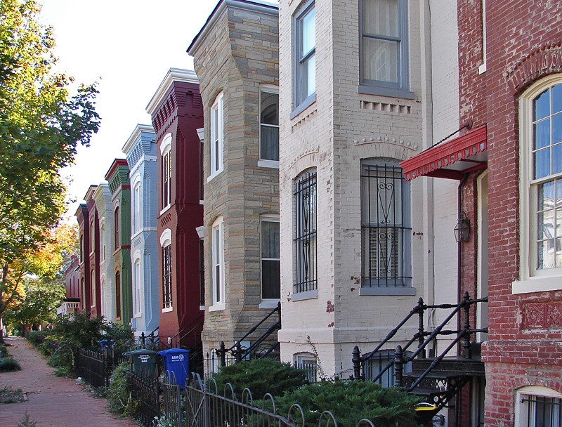 Row houses in a row