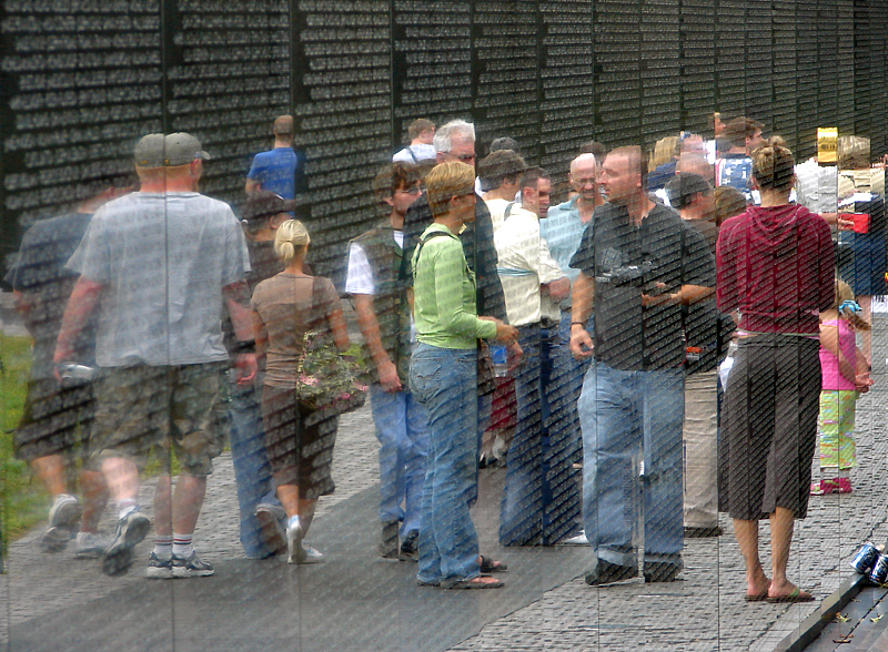 Moment of reflection, Vietnam War Memorial