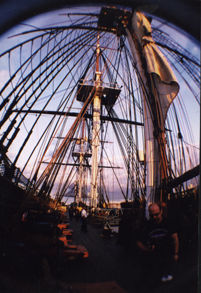 Tim in Boston harbor aboard the USS Constitution