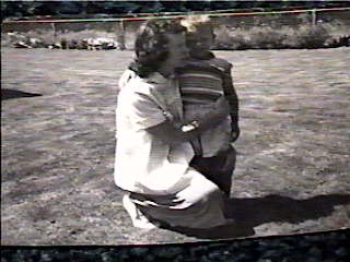 This is Opie and Jerry inside the fence that Grand ma Built.jpg