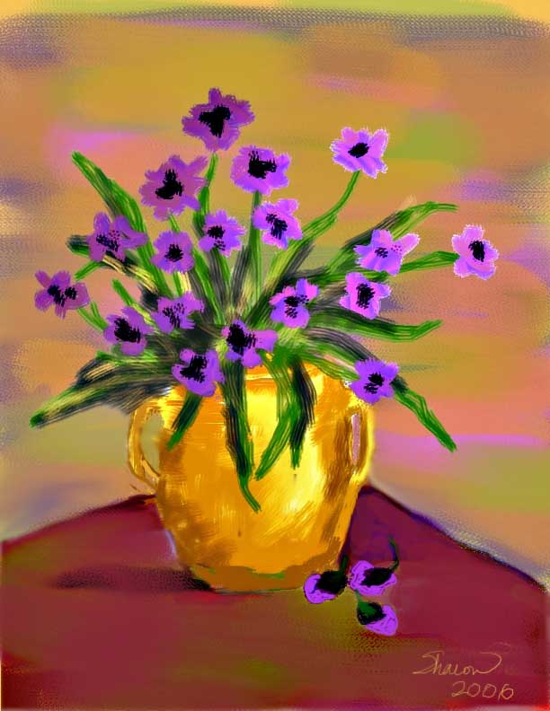 Brass Vase w/Flowers<br>Wk1, Ex1/1