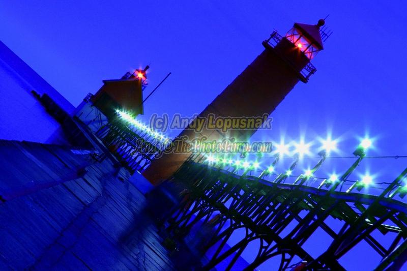 Grand Haven Lighthouses at night