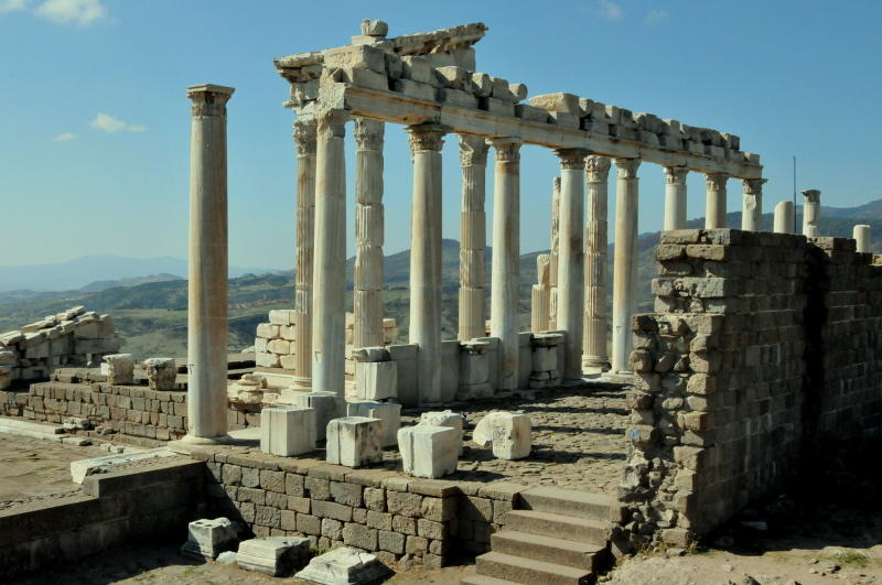 Acropolis ruins in Bergama, Turkey