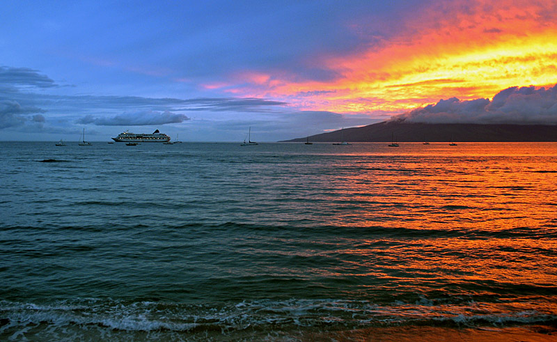 Sunset over Lanai*