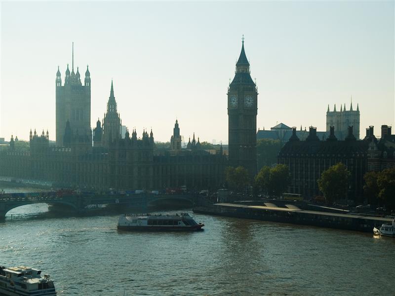 View from The London Eye - Big Ben and the houses of parliament