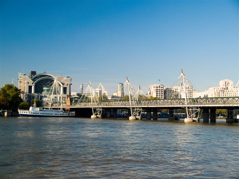 Along The Thames - Charing Cross station and the Golden Jubilee bridges