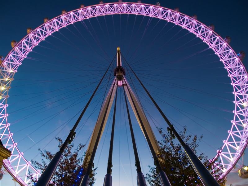 The London Eye at dusk