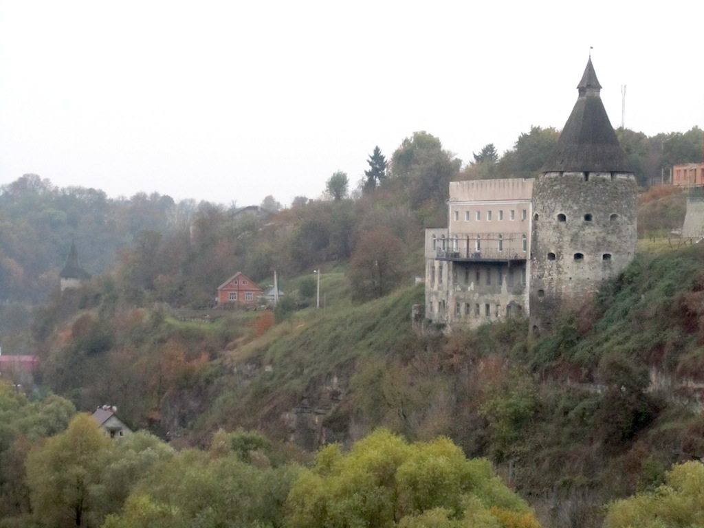 a view of the former synagogue and fortress tower