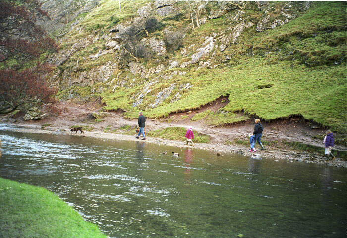 Early Spring. The River Dove, Dovedale in the Peak District, UK.