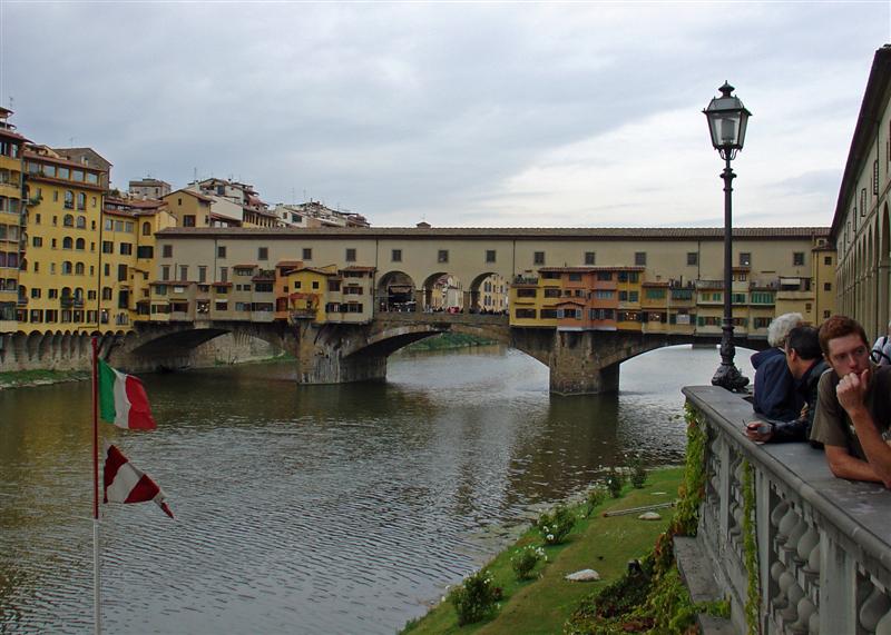 Unique Ponte Vecchio bridge in Florence, Italy