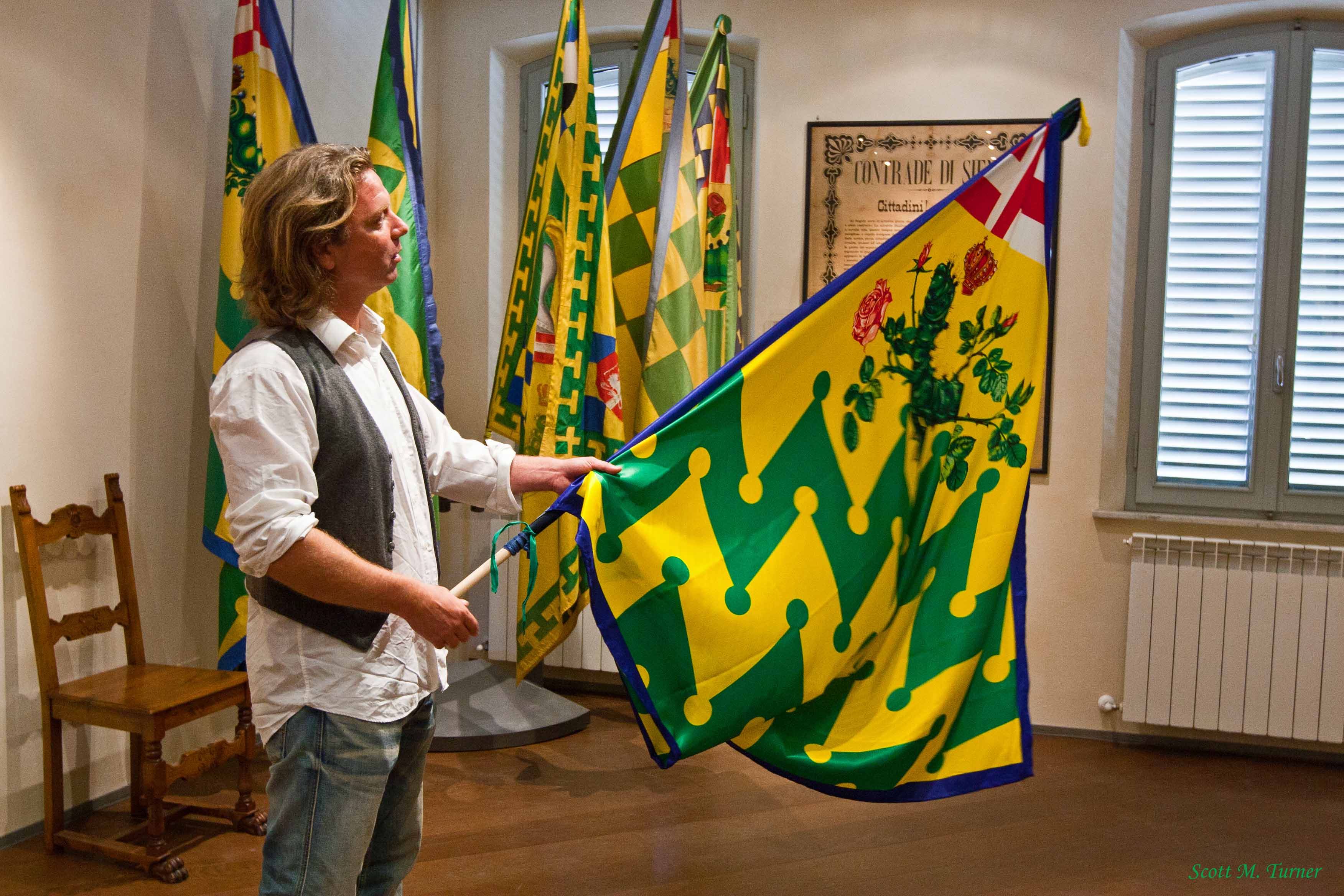 One of the flags of the Contrada Bruco