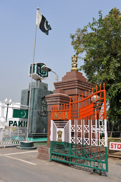 The Indian and Pakistani border fences