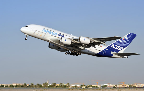 A380 demonstration flight, Dubai Airshow