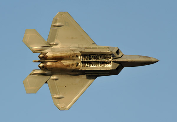 F-22 with open bomb bay
