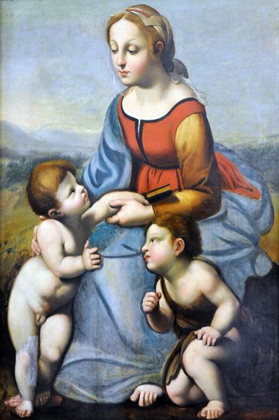 Follower of Raphael, Virgin and Child with St. John the Baptist