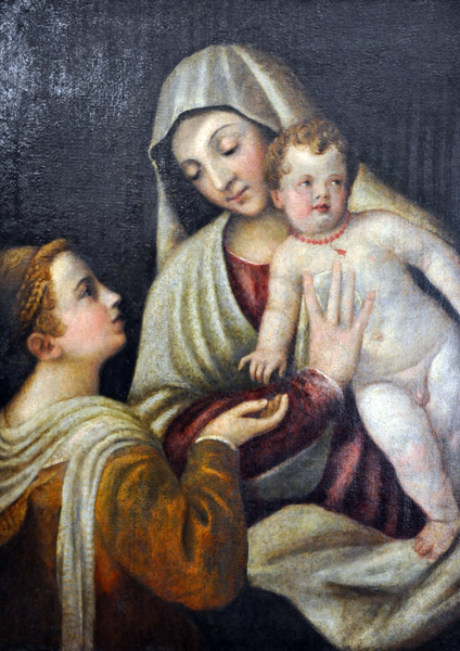 School of Titian Vecellio, Madonna and Child with St. Catherine of Alexandria