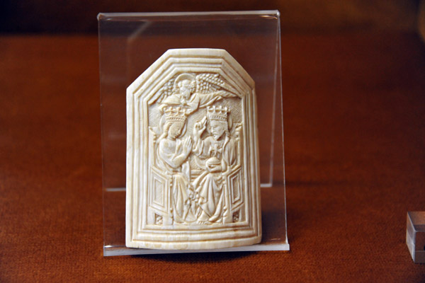 Ivory tile depicting the Holy Family, 15th C. France or Flanders