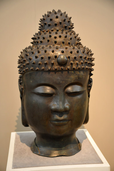 Bronze Buddha head, China