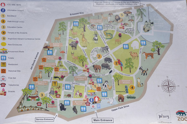 Map of the Johannesburg Zoo