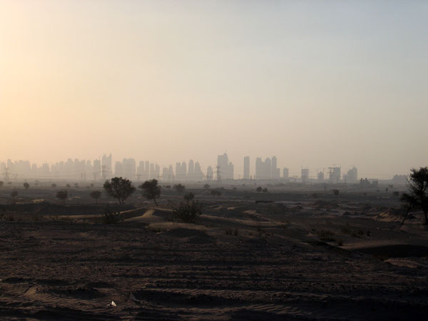 Distant skyline of the Dubai Marina area