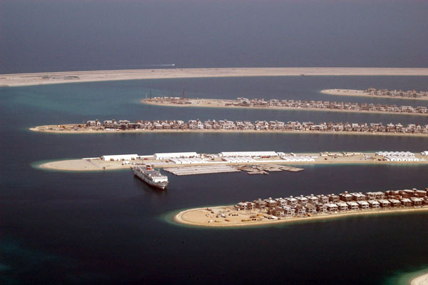 Palm Jumeirah's worker camp (frond with the ship)