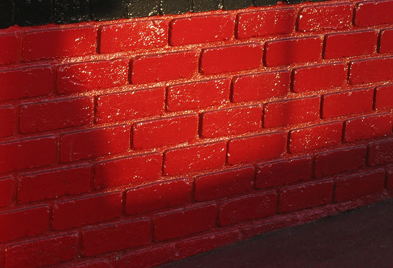 fake-brick wall