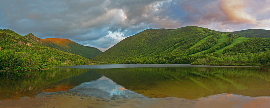 Sun Setting on Lafayette, Cannon Mountain & Echo Lake