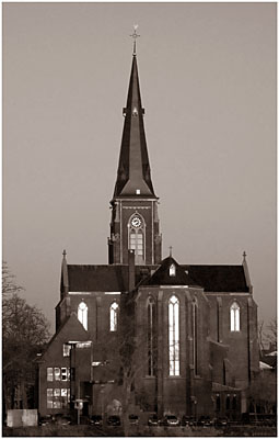 Church across the river Maas