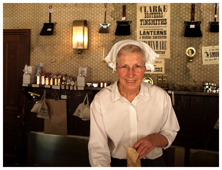 A friendly shopkeeper, whom we bought a bell from