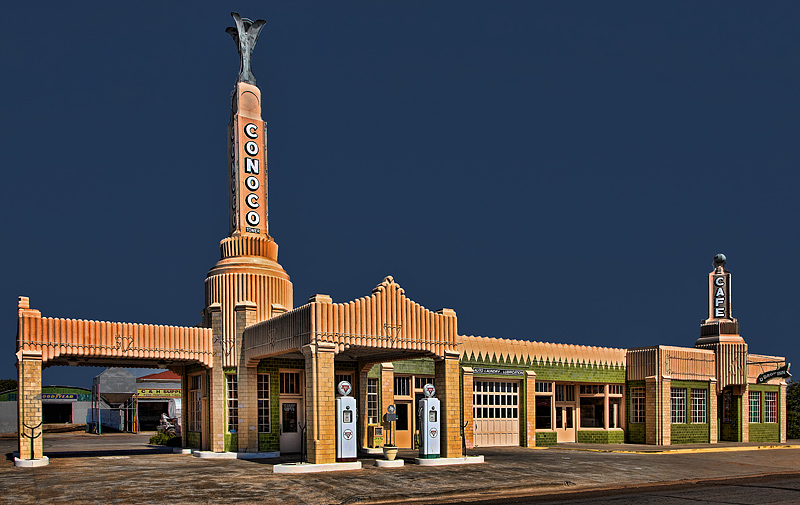 Conoco Tower alongside the U Drop Inn