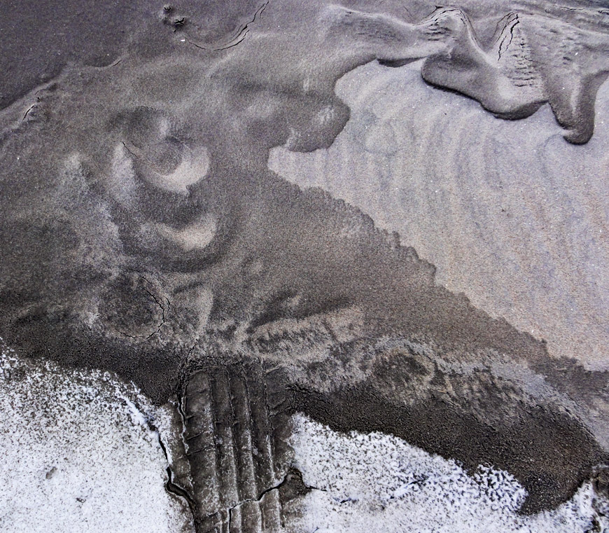 Patterns in winter sand.