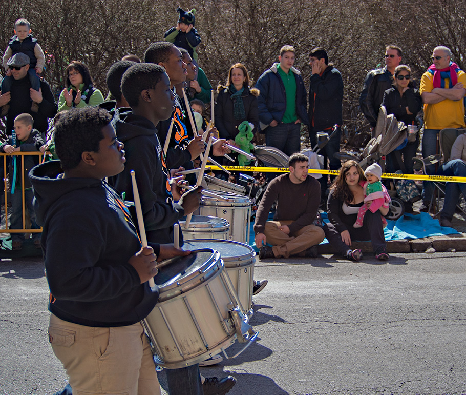 Drumsticks at attention.