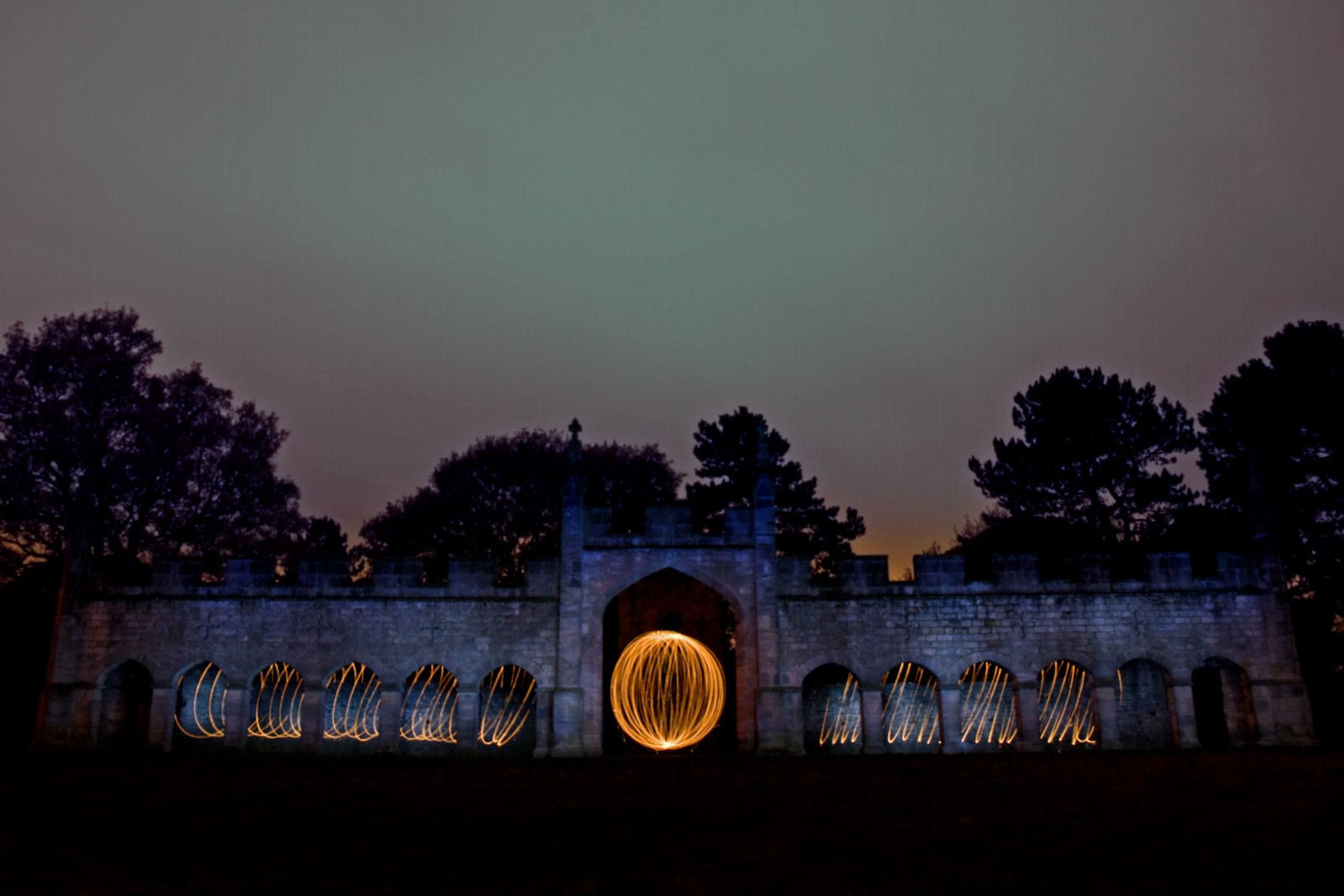 Light painting with sparklers