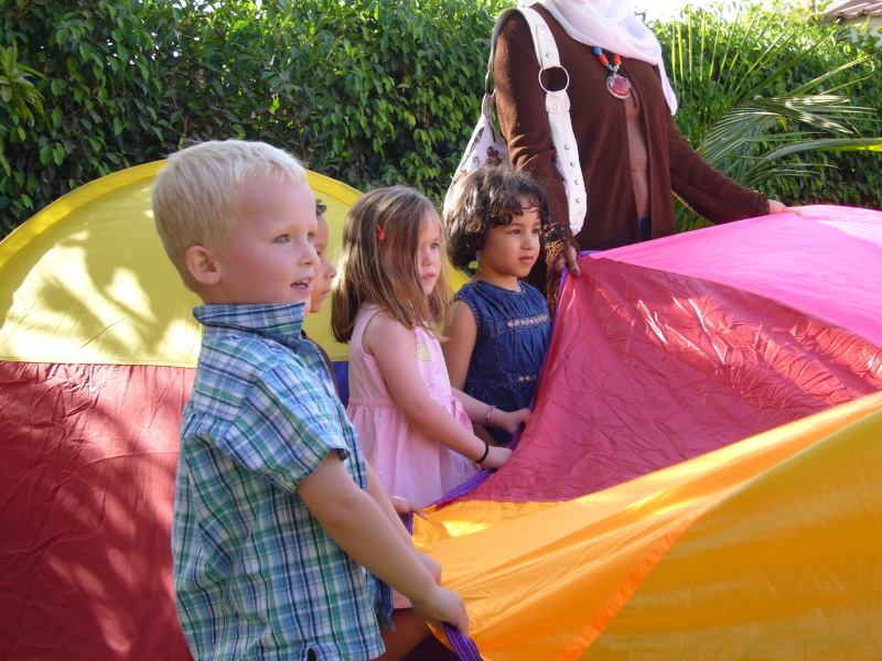 Parachute play with friends